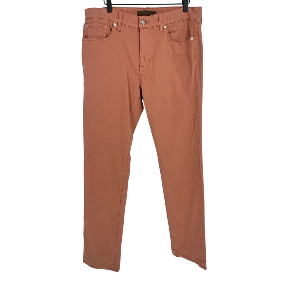 Joes Jeans Kinetic Brixton Slim Straight Pants Mens 33x34 Salmon Pink‎ Stretch
